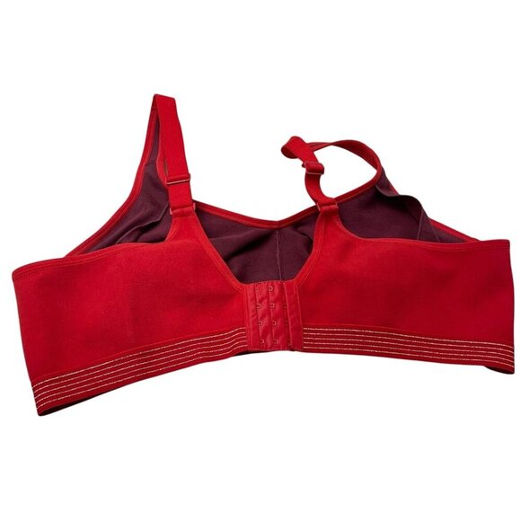 Cacique Red Lace Cotton Unlined Full Coverage Lace Bow Bra Size 46D - Picture 3 of 5